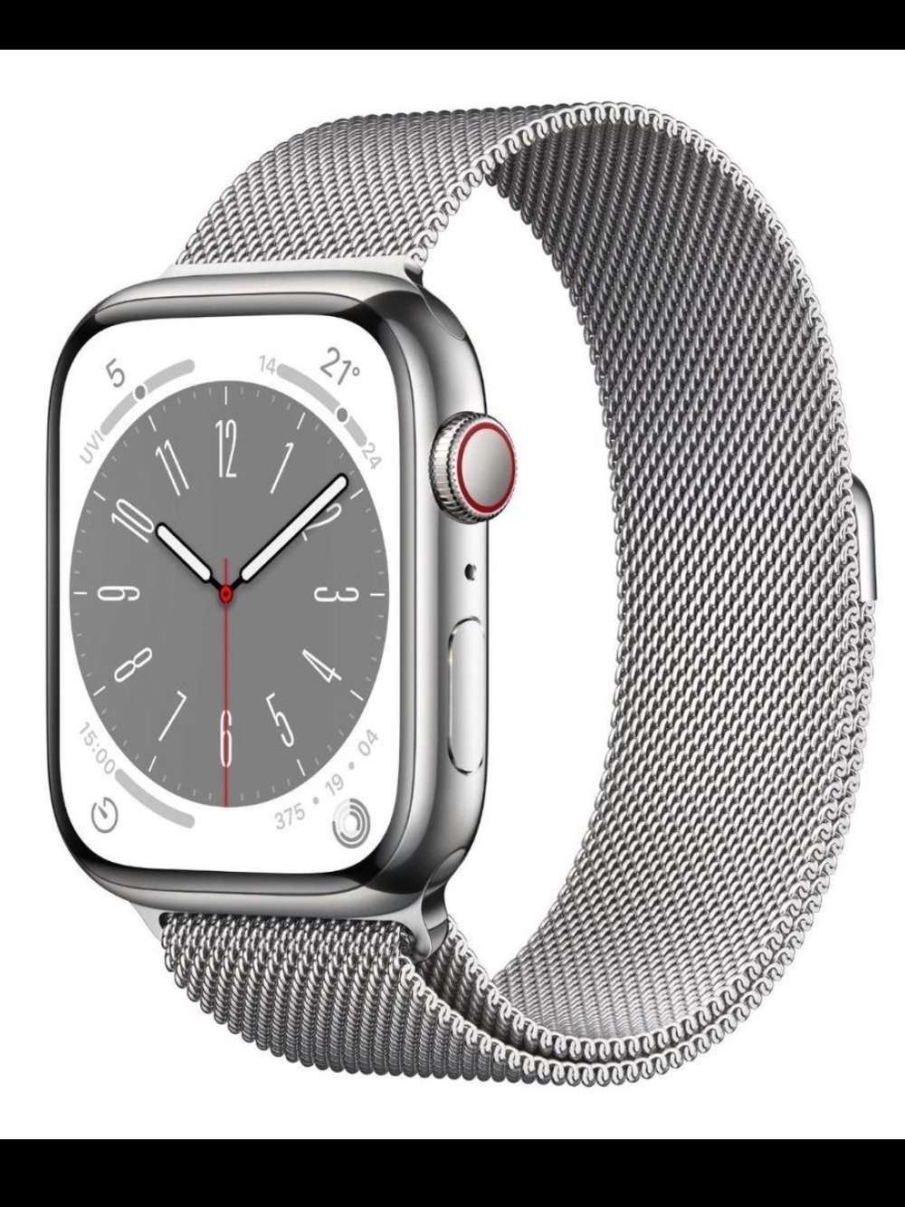 Apple Watch Series 8 Milanese Loop Band - Silver 45mm